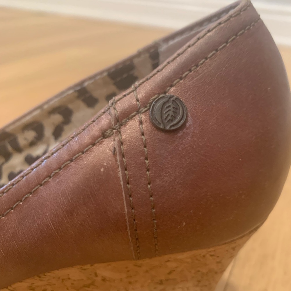 Nurture Peep Toe Metallic Cork Wedges - Picture 14 of 14